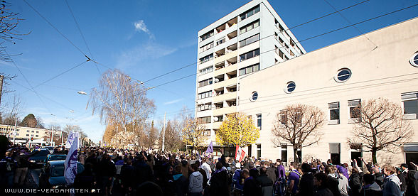 Von dort beginnt der Corteo nach Klessheim